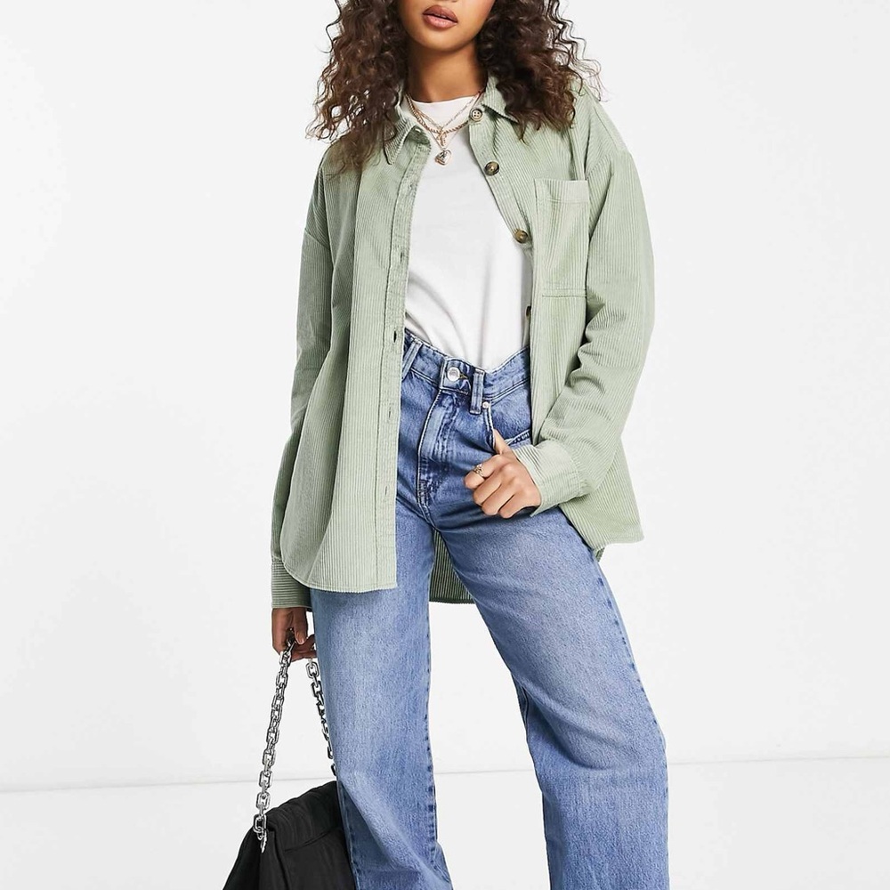 Hollister cord shacket in green SZ XS - Picture 3 of 6